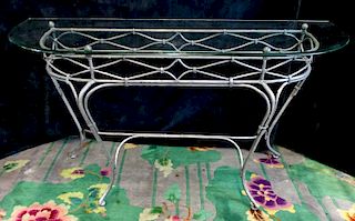 GLASS TOP IRON CONSOLE 