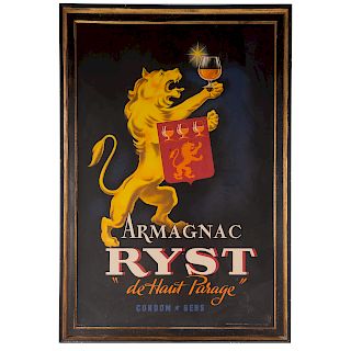 "Armagnac Ryst" Lithographic Advertising Poster