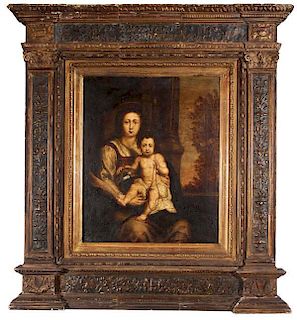MADONNA & CHILD PAINTING ON COPPER