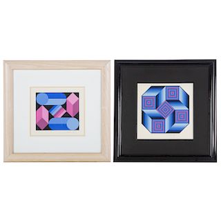 Victor Vasarely. Two Op-Art Color Serigraphs