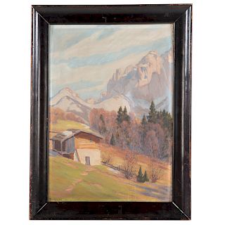 Artist Unknown. 19th c. Alpine Landscape