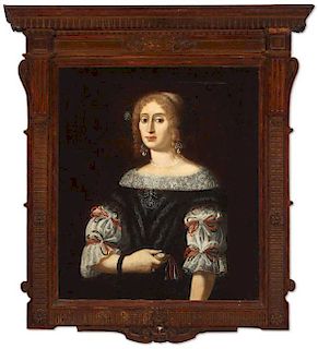 ITALIAN OIL PAINTING, CARVED FRAME