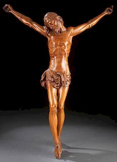 EXCEPTIONAL CARVED CORPUS CHRISTI, 19TH C.