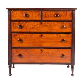 American Classical Cherry & Tiger Maple Chest