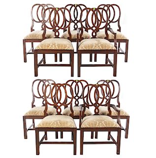 Ten Federal Style Mahogany Dining Chairs