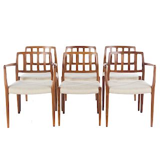 Six Moller Danish Modern Rosewood Dining Chairs