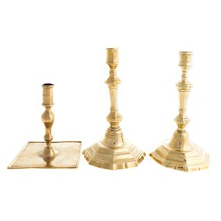 Three Brass Candlesticks