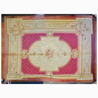Antique Aubusson Carpet, France, 15.9 x 18.10