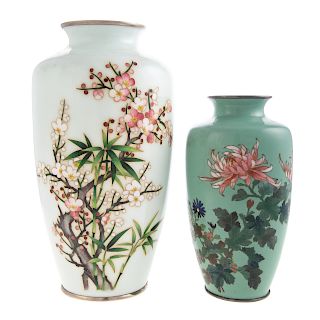 Two Japanese Cloisonne Enamel Vases