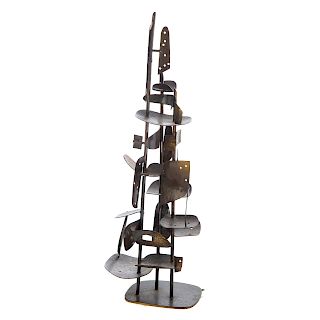 Abstract Patinated Metal Sculpture