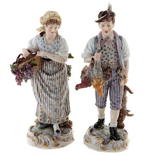 Pair Dressel & Kister Porcelain Figures