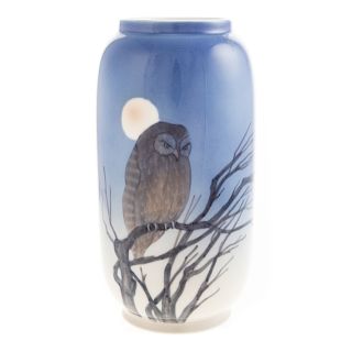 Royal Copenhagen Porcelain Owl Vase