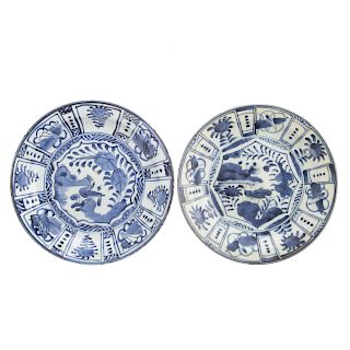 Pair Japanese Kraak Porcelain Plates