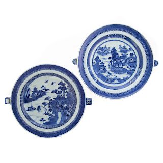 Two Chinese Export Nanking Hot Water Plates