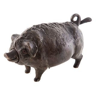 Continental Bronze Pig Windup Timer