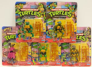 5PC 1988 Playmates TMNT MOSC Action Figure Group