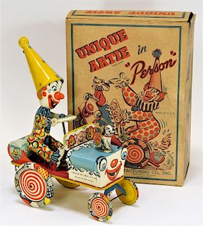 1Unique Art Wind Up Unique Artie Clown Whoopie Car