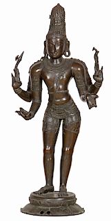 Large Antique South Indian Bronze Figure of Shiva