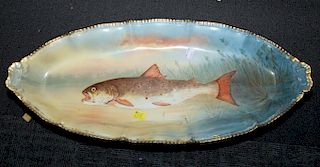 Limoges Painted Porcelain Fish Service