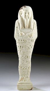 Egyptian Late Dynastic White Faience Ushabti