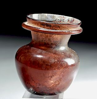 Roman Glass Vessel - Gorgeous Aubergine