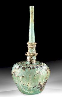 Rare / Tall 10th C. Islamic Glass Flask