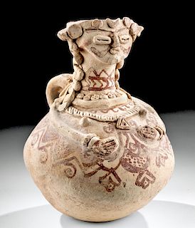 12th C. Afghanistan Pottery Jar w/ Woman, TL Tested