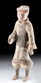 Chinese Han Dynasty Polychrome Tomb Attendant w/ TL