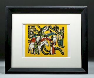 20th C. Sadao Watanabe Print - Three Wise Men (framed)