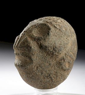 Taino Stone Anthropomorphic Head w/ Face