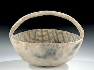 Prehistoric Anasazi Pottery Bowl with Handle, ex-Museum