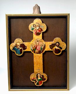 Fine / Large 19th C. Russian Icon - Processional Cross