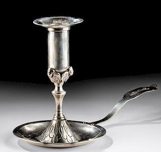 19th C. Spanish Colonial Silver Candleholder, 443.7 g