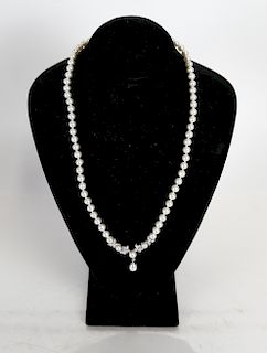 14k White Gold & Cultured Pearl Necklace
