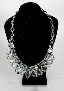 Sterling Silver & Precious Stones Necklace