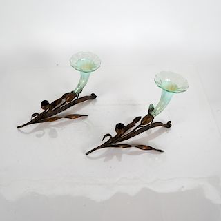 Pair of Candleholders with Vase Inserts