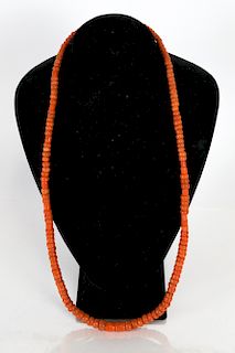Antique Salmon Coral Necklace