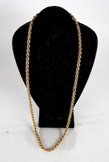 Vintage 18K Yellow Gold Rope Chain