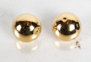 Pair Vintage 14K Gold Half Moon Earrings