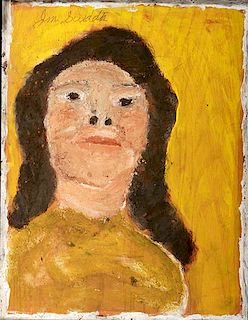. Outsider Art, Jimmy Lee Sudduth, Woman in Yellow