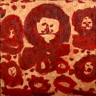 Outsider Art, Mary T Smith, Red Faces