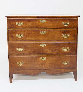 American Federal Tiger Maple Chest of Drawers, circa 1810