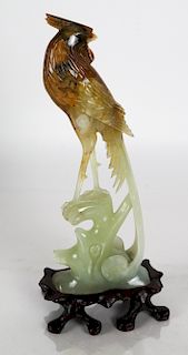 Chinese Carved Bird on a Plinth