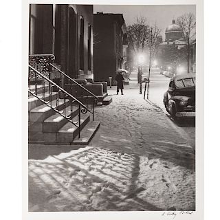 A. Aubrey Bodine. "Snow, Lanvale St." c. 1948