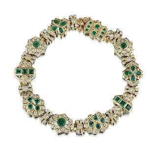 Emerald and Diamond Slide Bracelet