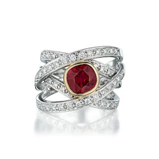 2.04-Carat Ruby and Diamond Ring