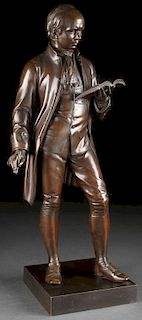 BRONZE FIGURE OF OLIVER GOLDSMITH BY FOLEY