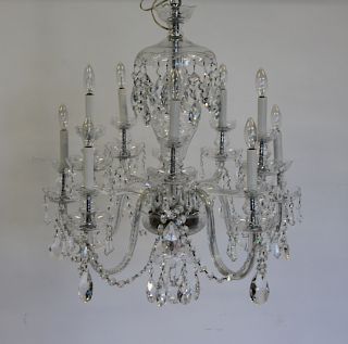 Attributed To Waterford, Cut Glass Chandelier.