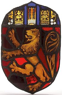 NORWEGIAN STAINED GLASS COAT OF ARMS