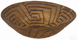 Old Papago, Arizona basketry tray, ca. 1900, with